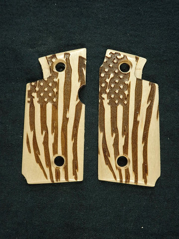 --Maple American Flag Springfield Armory 911 .380 Grips