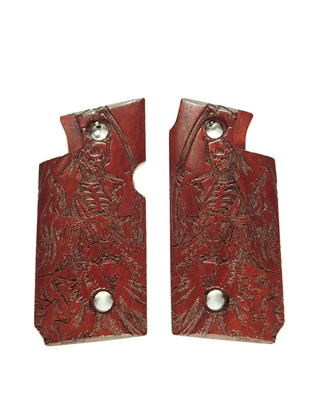 --Rosewood Grim Reaper Springfield Armory 911 9mm Grips