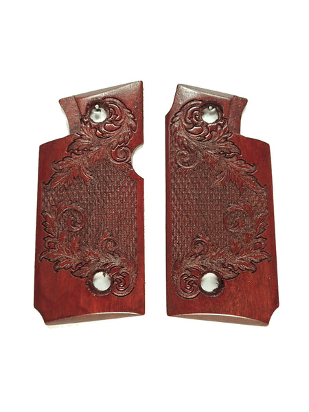 --Rosewood Floral Checker Springfield Armory 911 9mm Grips