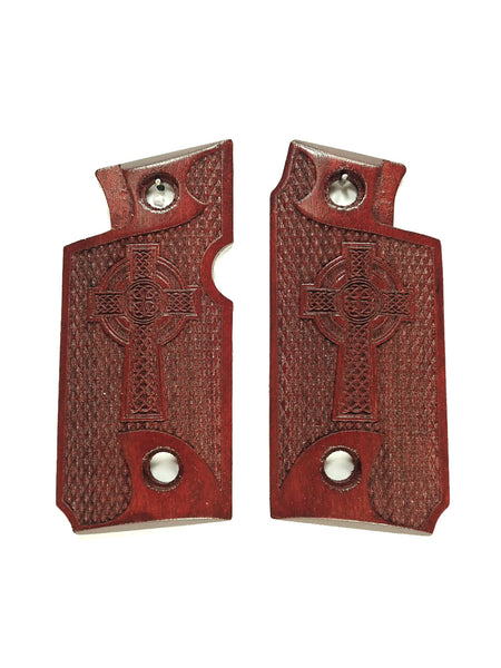 Rosewood Celtic Cross Springfield Armory 911 .380 Grips X
