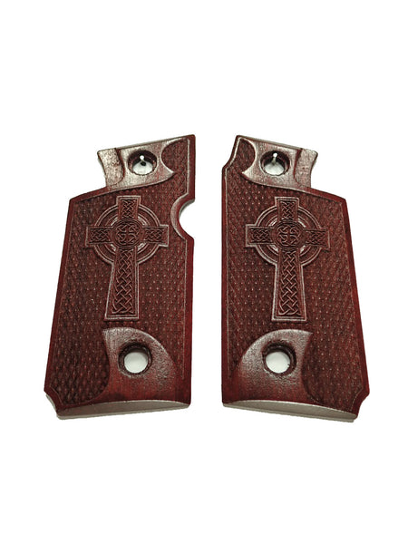 Rosewood Celtic Cross Springfield Armory 911 .380 Grips X