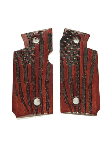 Rosewood American Flag Springfield Armory 911 .380 Grips