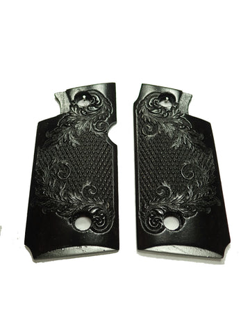 --Ebony Floral Checker Springfield Armory 911 9mm Grips