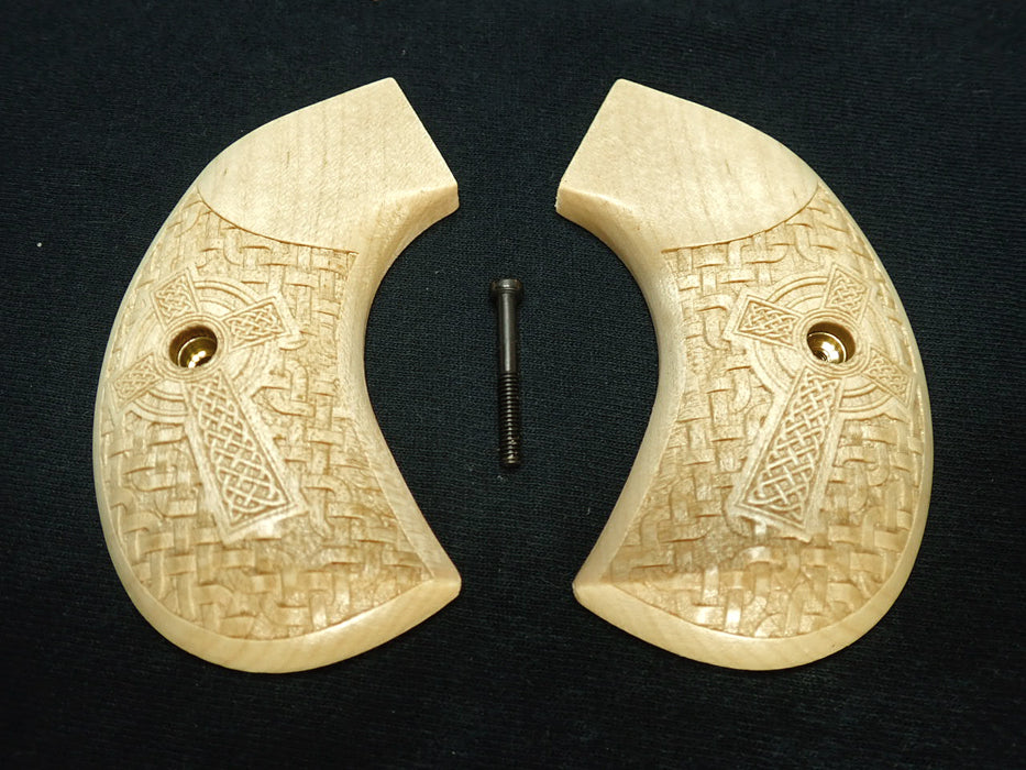 Maple Braided Celtic Cross Ruger Vaquero Birdshead Grips