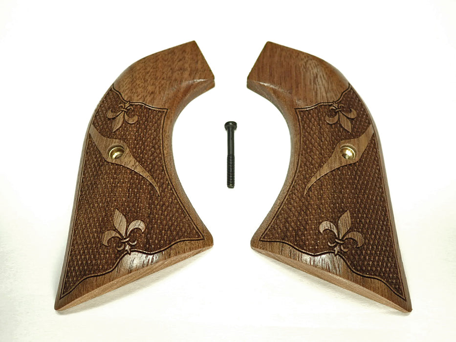 Walnut Fleur De Lis Ruger Super Blackhawk Grips