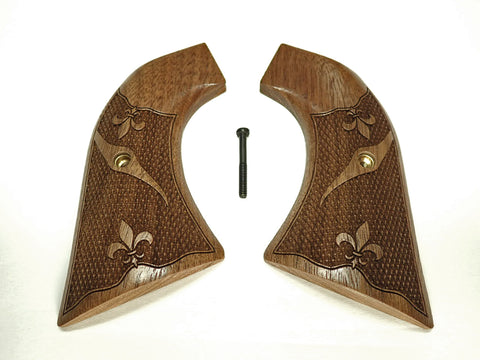 Walnut Fleur De Lis Ruger Super Blackhawk Grips