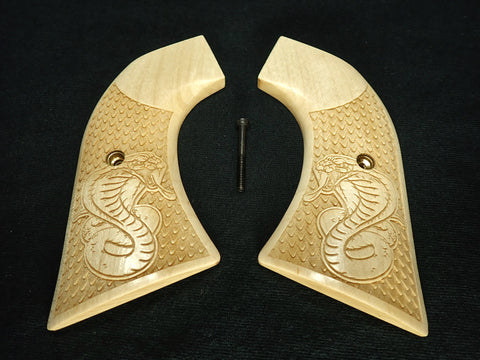--Maple Cobra Ruger Super Blackhawk Grips Checkered Engraved Textured