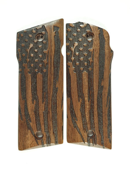 Walnut American Flag Coonan .357 Grips