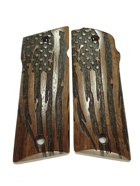 Walnut American Flag Coonan .357 Grips