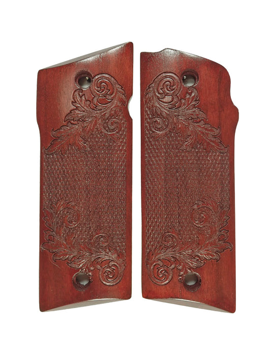 Rosewood Floral Checkered Coonan .357 Grips