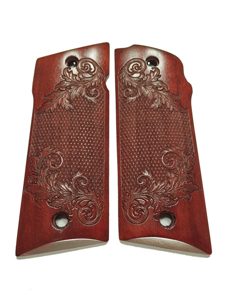 Rosewood Floral Checkered Coonan .357 Grips