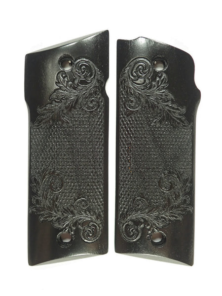 Ebony Floral Checkered Coonan .357 Grips