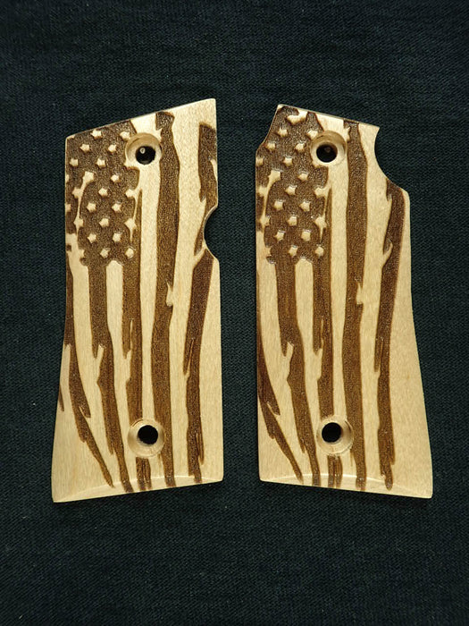 Maple American Flag Colt Mustang Pocketlite Grips X
