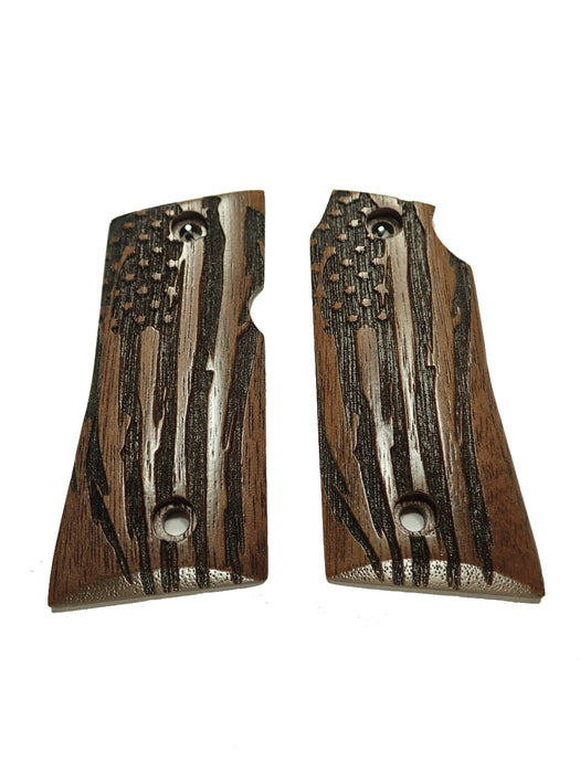 Walnut American Flag Colt Mustang Pocketlite Grips