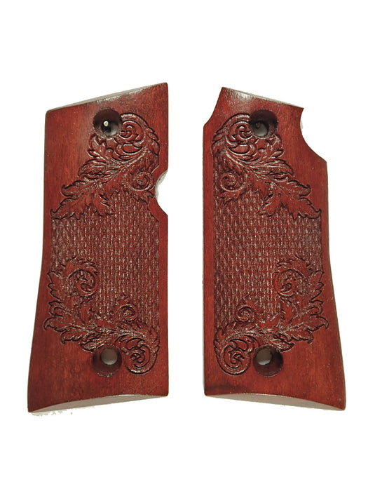 Rosewood Floral Checkered Colt Mustang Pocketlite Grips X