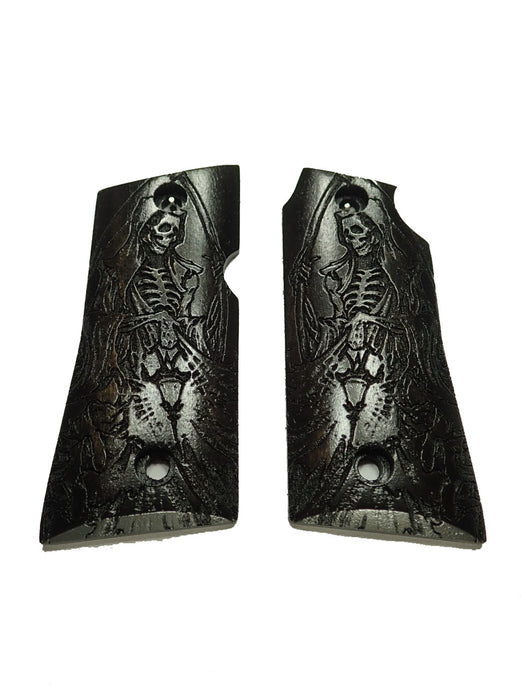 Ebony Grim Reaper Colt Mustang Pocketlite Grips