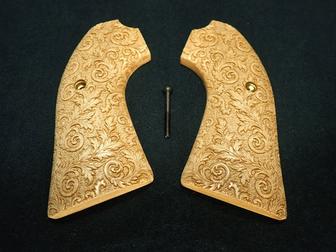 --Maple Floral Scroll Ruger Vaquero Bisley Grips Engraved Textured