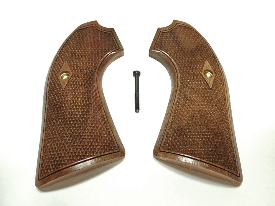 Walnut Checkered Ruger Vaquero Bisley Grips X