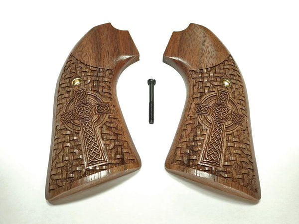 Walnut Celtic Cross Ruger Vaquero Bisley Grips