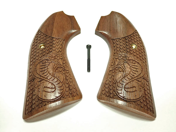 --Walnut Cobra Walnut Ruger Vaquero Bisley Grips Engraved Textured