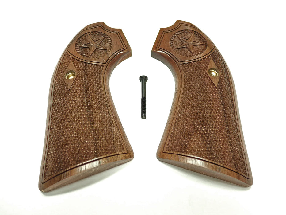 Walnut Texas Star Ruger Vaquero Bisley Grips