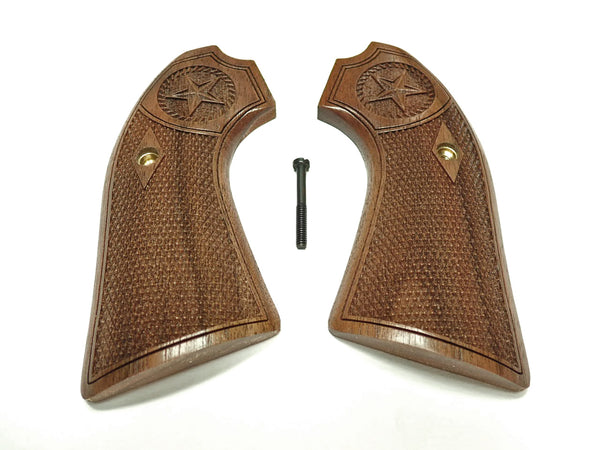 Walnut Texas Star Ruger Vaquero Bisley Grips