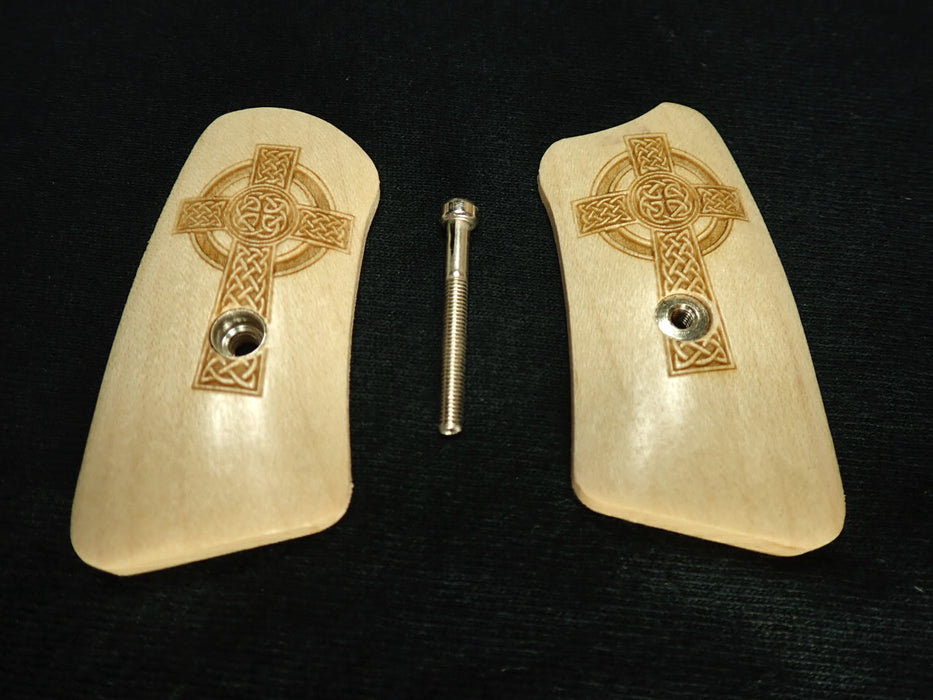 Maple Celtic Cross Ruger Sp101 Grip Inserts X