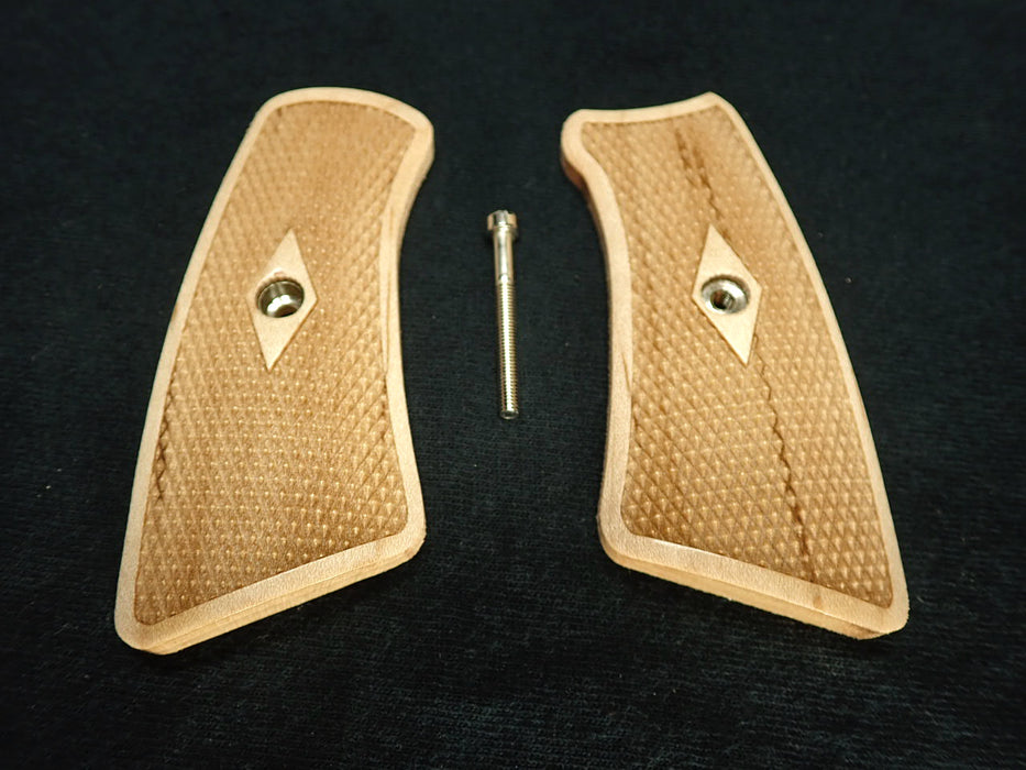 Maple Diamond Checkered Ruger Gp100 Grip Inserts