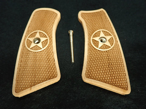 --Maple Texas Star Ruger Gp100 Grip Inserts