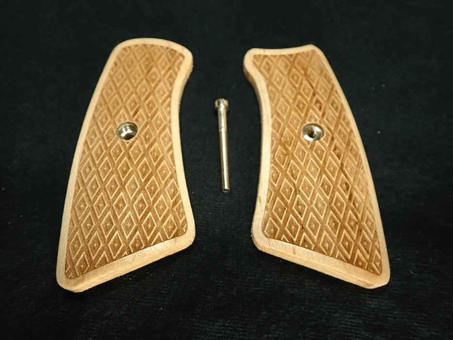 Maple Inverted Diamond Checkered Ruger Gp100 Grip Inserts X