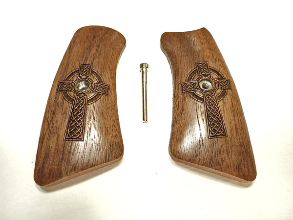 Walnut Celtic Cross Ruger Gp100 Grip Inserts