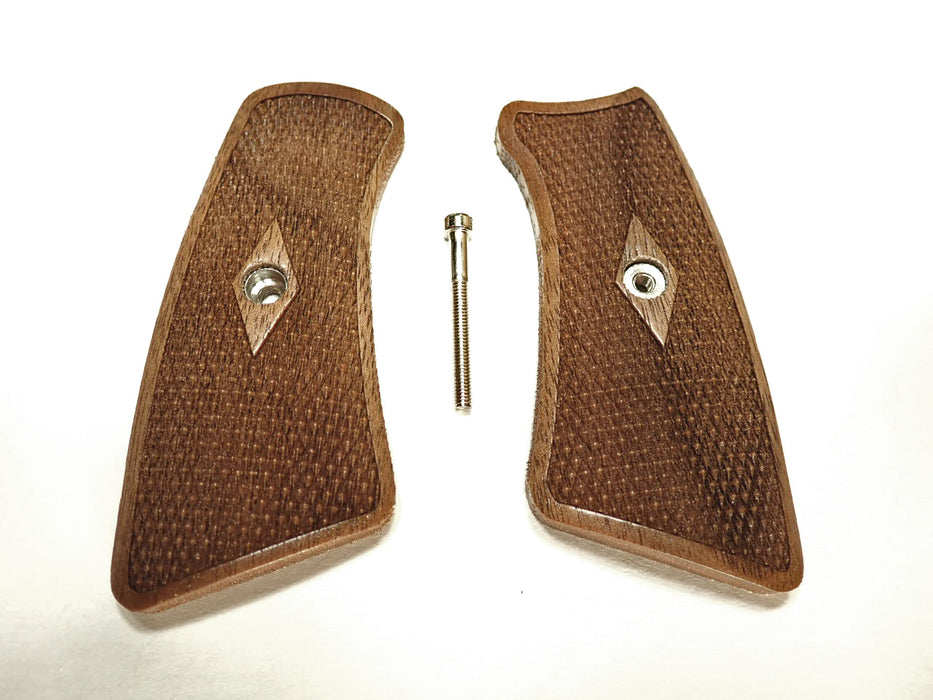 Walnut Diamond Checkered Ruger Gp100 Grip Inserts