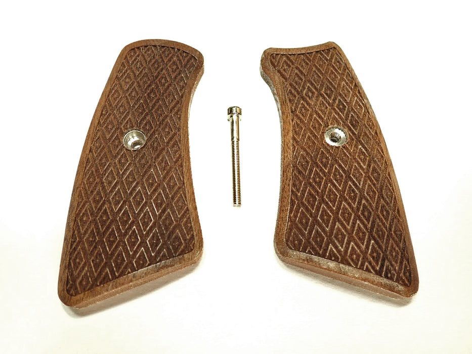 Walnut Inverted Diamond Checkered Ruger Gp100 Grip Inserts X