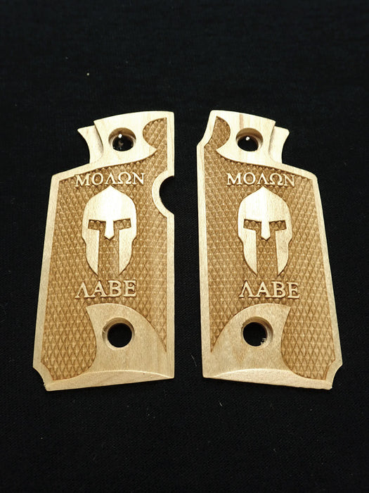 Maple Molon Labe Spartan #1 Springfield Armory 911 .380 Grips X