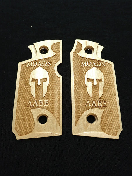 --Maple Molon Labe Spartan Springfield Armory 911 .380 Grips