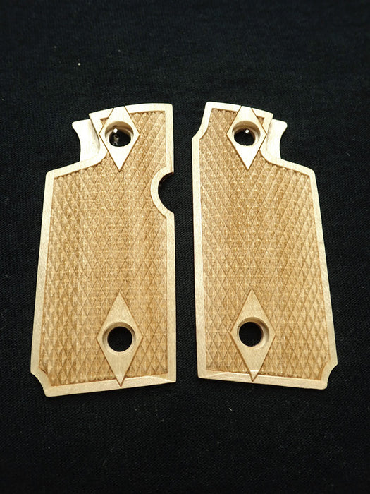 Maple Double Diamond Checker Springfield Armory 911 .380 Grips