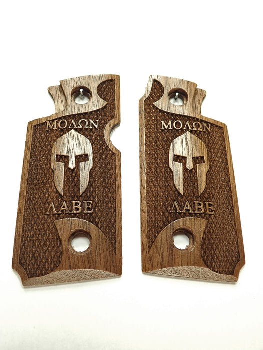 Walnut Molon Labe Spartan Springfield Armory 911 .380 Grips X