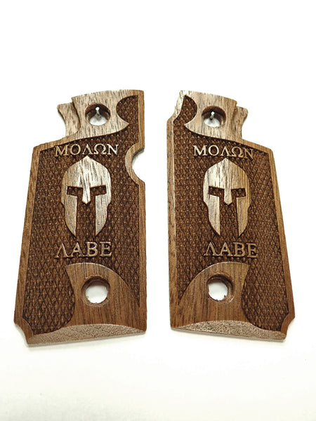 Walnut Molon Labe Spartan Springfield Armory 911 .380 Grips X
