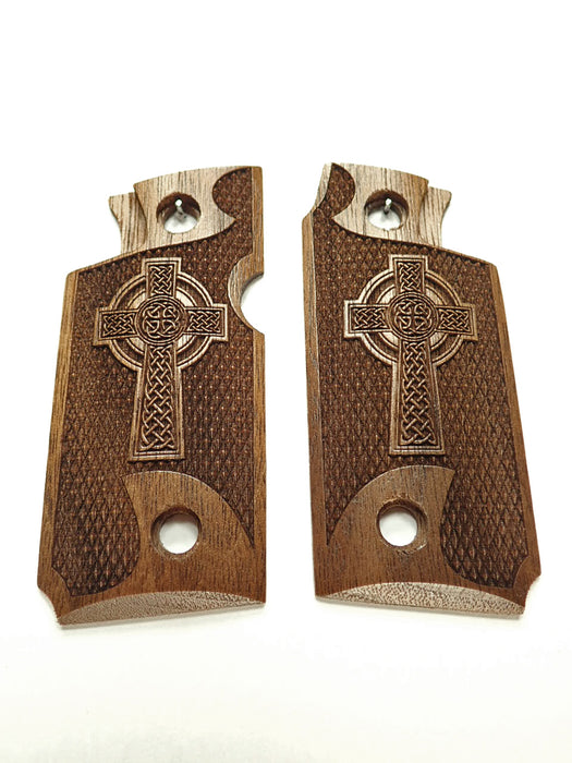 Walnut Celtic Cross #1 Springfield Armory 911 .380 Grips X