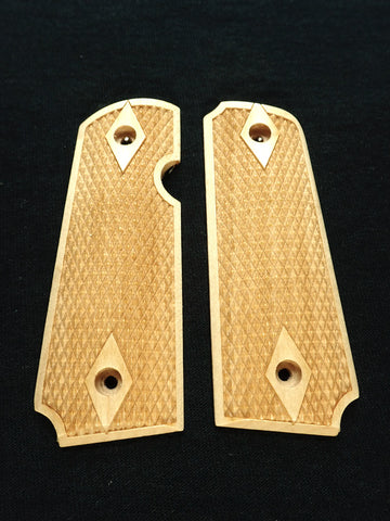 --Maple Double Diamond Rock Island 380 1911 Grips