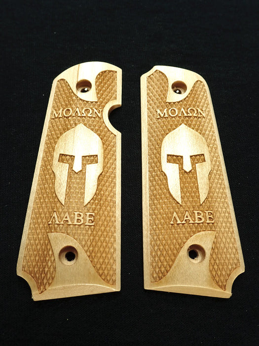 Maple Molon Labe Spartan #1 Rock Island 380 1911 Grips
