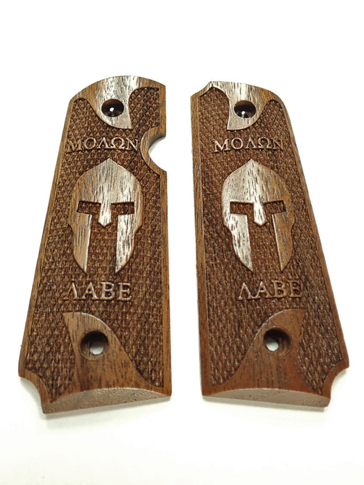 Walnut Molon Labe Spartan #1 Rock Island 380 1911 Grips