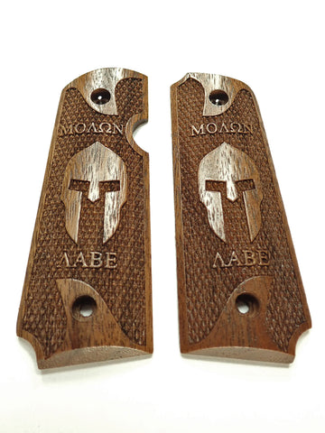 Walnut Molon Labe Spartan #1 Rock Island 380 1911 Grips