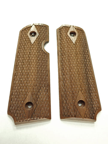 Walnut Double Diamond Rock Island 380 1911 Grips