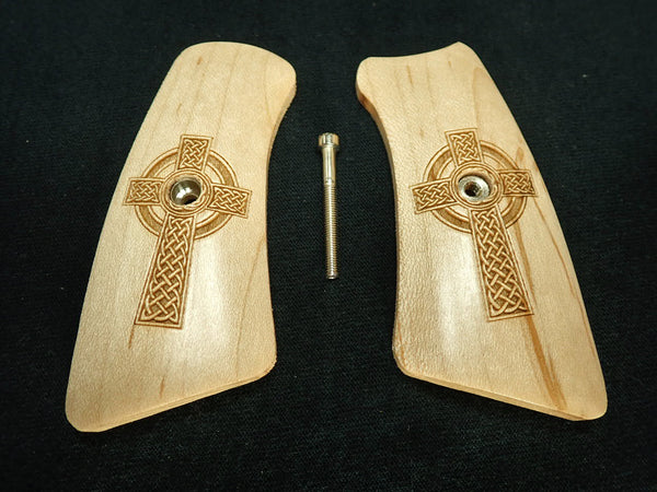 Maple Celtic Cross Ruger Gp100 Grip Inserts