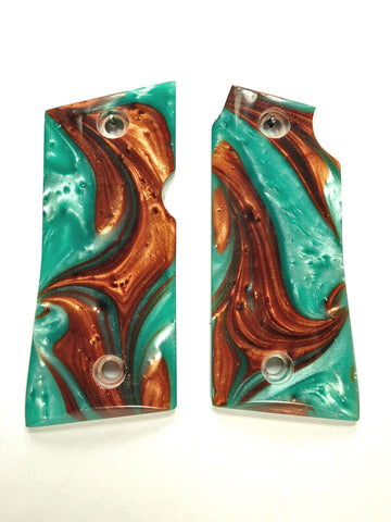 Copper & Turquoise Pearl Colt Mustang Pocketlite Grips