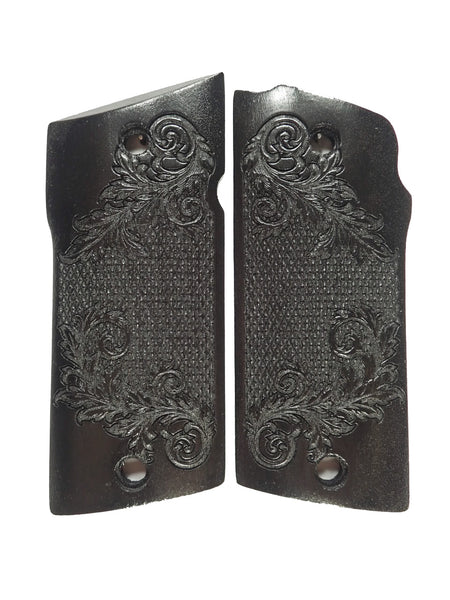 Ebony Floral Checkered Compact Coonan .357 Grips