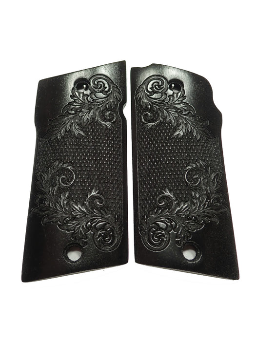 Ebony Floral Checkered Compact Coonan .357 Grips