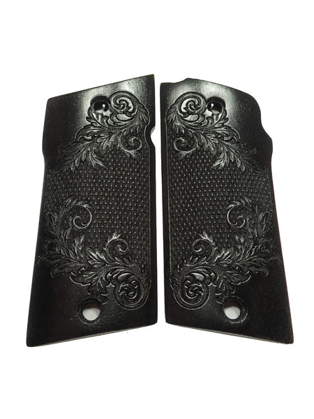 Ebony Floral Checkered Compact Coonan .357 Grips