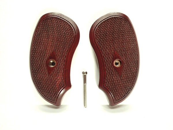 Rosewood Checkered Bond Arms Derringer Grips
